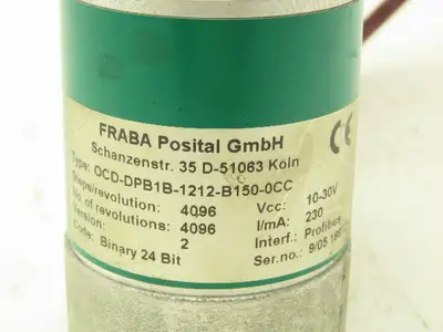 Fraba Posital OCD-DPB1B-1212-B150-0CC Absolute Rotary Encoder 10-30V Profibus
