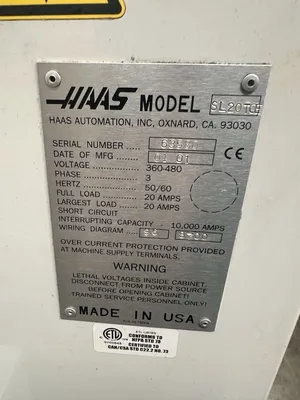 2001 HAAS SL20 TCE CNC Machines | Bowland Trading Ltd (11)