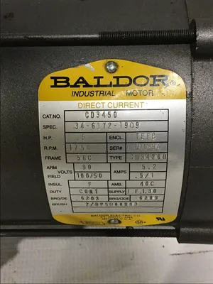 Baldor CD3450 Industrial Motor with a Dodge Tigear Gear Reducer