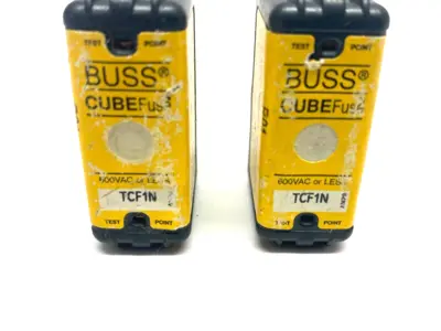 USED BUSSMANN CUBEFUSE DUAL ELEMENT TIME DELAY CURRENT LIMITING FUSE