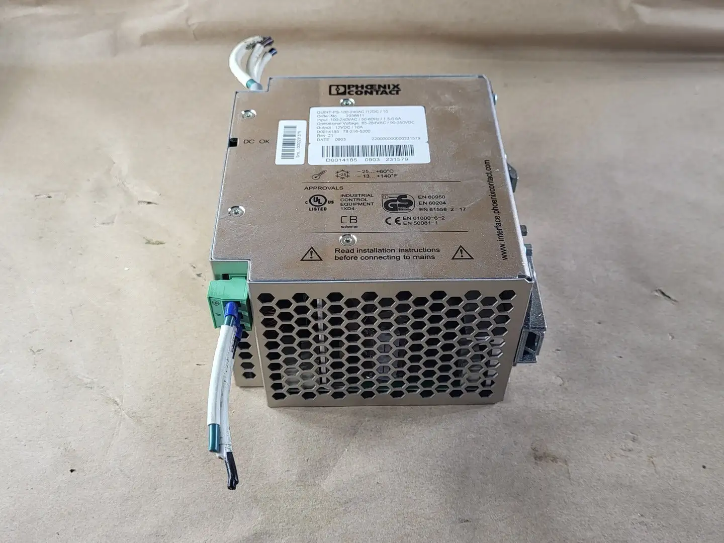 Used PHOENIX CONTACT QUINT-PS-100-240AC/12DC/10 Misc Electrical & Power Parts British Columbia CA | Lenmark #259587