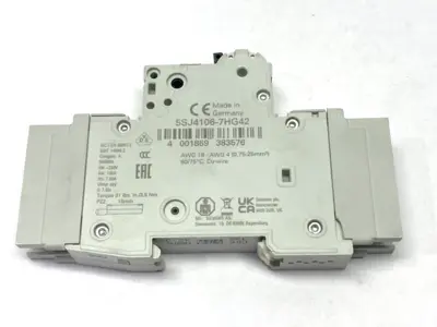 USED SIEMENS CIRCUIT BREAKER 1P 6A 277VAC