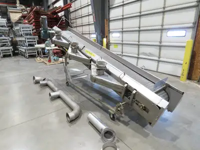 26"x 14' 8" Bulk Food Process Incline Conveyor 115V with Dust Collector Blower