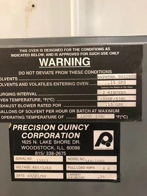 UD100529: Precision Quincy 54B-1000