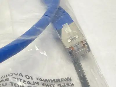 NEW EATON TRIPP LITE CAT5E BLUE MOLDED STP PATCH CABLE RJ45 3FT LOT OF 2