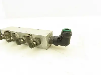 Manifold Systems Inc 4-Station Aluminum Manifold 1/4" NPT  Lot of 2