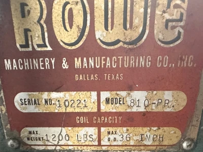 ROWE 810-PR 1,200LBS. COIL CRADLE
