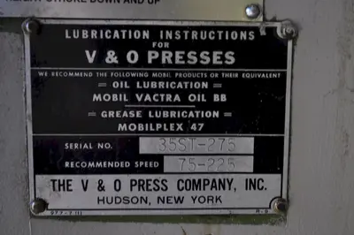 35 TON V & O GAP FRAME PRESS
