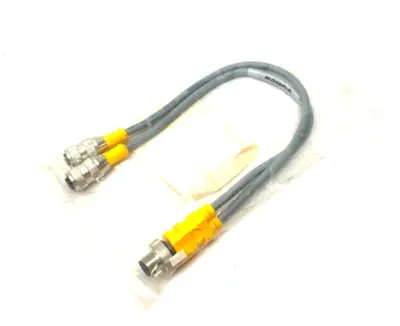 NEW TURCK 2-BRANCH SPLITTER CABLE, M M12 TO 2X F M12