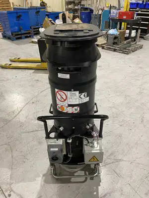 USED RUWAC CONTINUOUS DUTY INDUSTRIAL HEPA VACUUM 3HP 180CFM, QUIET OP.