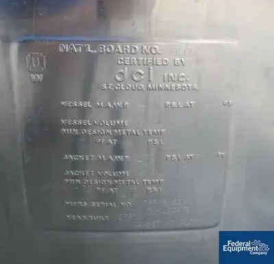 USED DCI 750 Liter DCI Double Motion Kettle, S/S, 115#