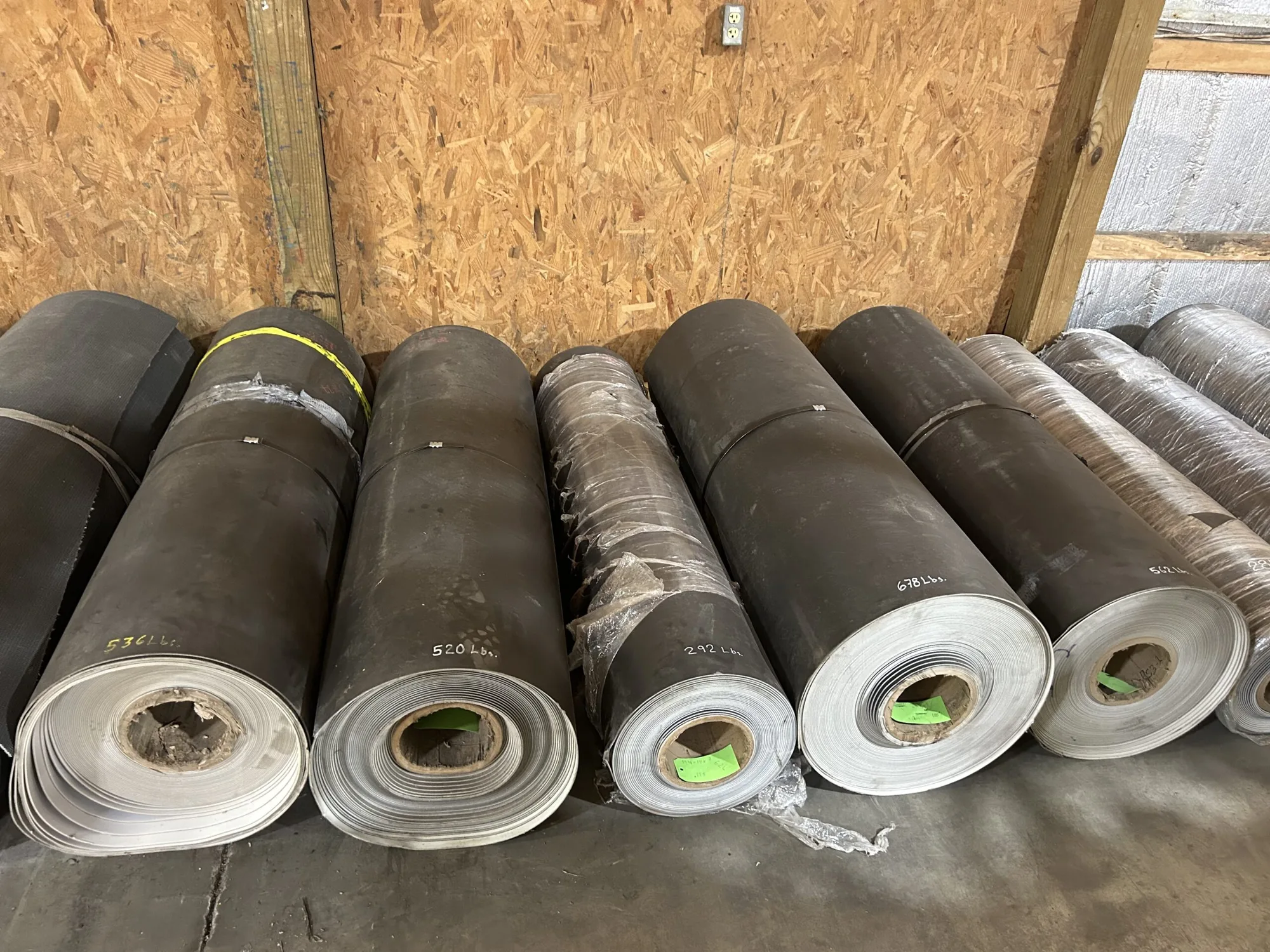 New 6 Rolls 59.5″ Smooth Top Rubber Conveyor Belt 3mm x Approx. 700′