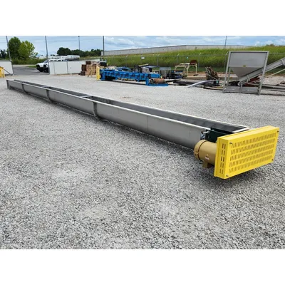 Used 14" Dia. X 48' L Stainless Steel Industrial Screw Auger Conveyor