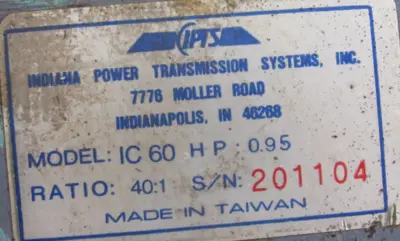 USED IPTS IC60-HP-0.95 GEARMOTOR 40:1 VM3542 3/4HP 208-230/460V IC60HP095