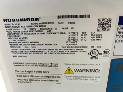 187-0015 Hussmann RFLN3 3 Door Freezer