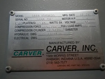 USED 2004 CARVER CARVER 3888-100A00 PRESS