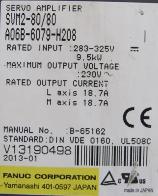 USED FANUC A06B-6079-H208 SERVO AMPLIFIER SER I A06B6079H208