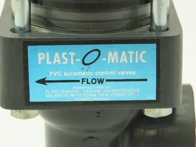 Plast-o-matic DA100V PVC Valve Pneumatic Shutoff 1" NPT Sch 80 Double Action