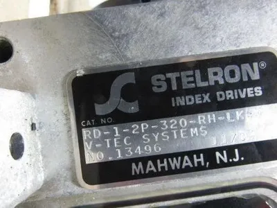 Stelron RD-1-2P-320-RH-LK-M Rotary Indexer 2 Position 270 Degree, Marathon Motor