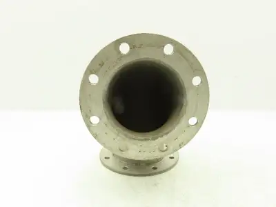 90° Elbow Pipe Fitting 4" Flanged Aluminum 8-Bolt