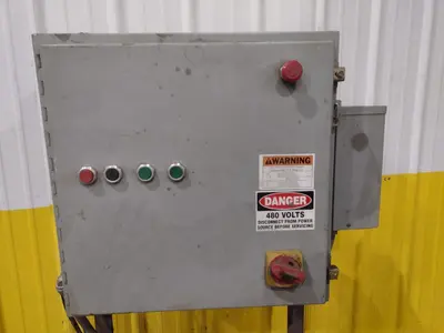 PRESS CONTROL ELECTRIC PANEL WITH BALDOR VARIABLE SPEED DRIVE & ALLEN BRADLEY MICRO LOGIX 1500 CONTROL PLC : YOBRO 25099