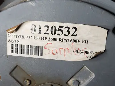 150 hp, 575 volts, 3550 rpm, 405TS, Electric Motor