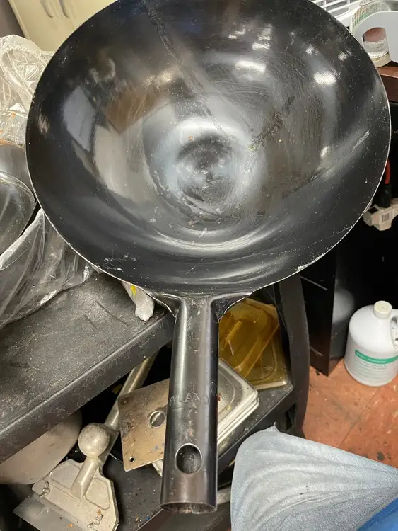New | in-Stock Winco New Winco WOK-36 16" Carbon Steel Japanese Style Wok with Welded Handle Pans Illinois US | Falcon Restaurant Supply #1376074