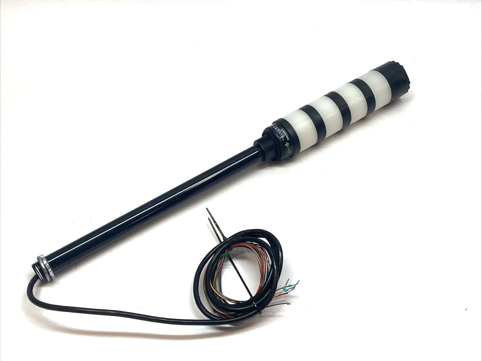 USED BANNER ENGINEERING CORE 50MM LED TOWER LIGHT 4-COLOR AUDIBLE INDICATOR W/ 1 FT POLE