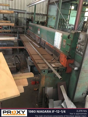 Used 1980 NIAGARA IF-12-1/4 Power Squaring Shears (Inch) Florida US | Proxy Equipment #1377358