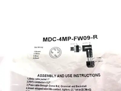 New | in-Stock Mencom Cable Connector M12 Plug, 4 Pole, Male Right Angle, PG 9 Electrical Fittings Michigan US | Maverick Industrial Sales #1393250