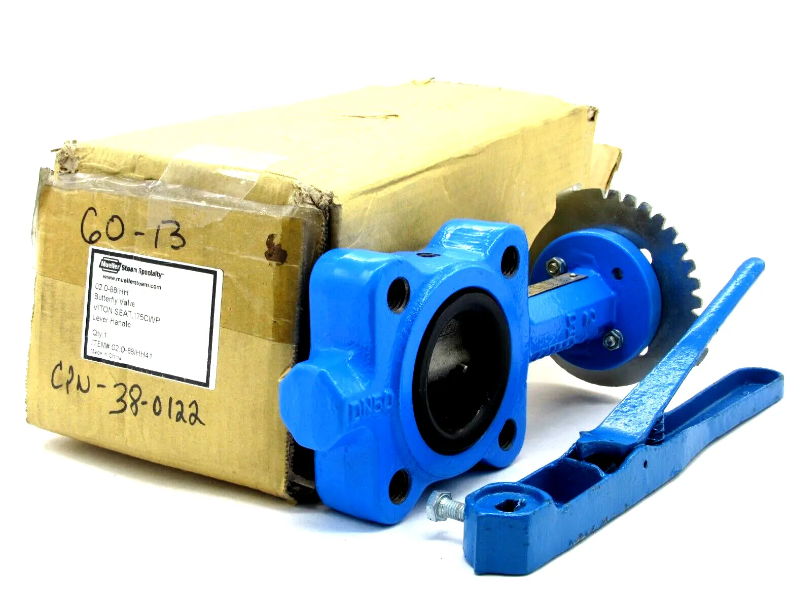 NEW MUELLER 02.0-88IHH41 BUTTERFLY VALVE W/LEVER HANDLE