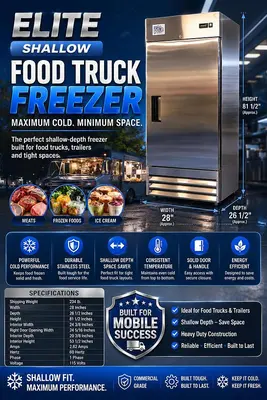 Elite Shallow Food Truck Freezer