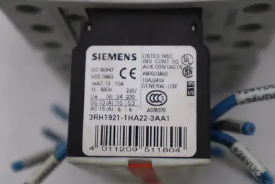 LOT OF 2 Siemens 3RH1921-1HA22-3AA1 Auxillary Contact Block STOCK H1850