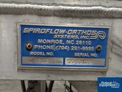 USED SpiroFlow Spiroflow Bag Dump Station, S/S