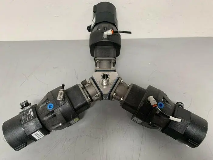 Used 3 ITT PURE-FLO SHEROTEC STAINLESS STEEL VALVES W/ POSITION MONITOR 3/4" SANITARY Valves/Fittings California US | Equipment Lab #485375