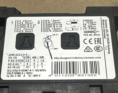 NEW Siemens 3RT2023-1AK60