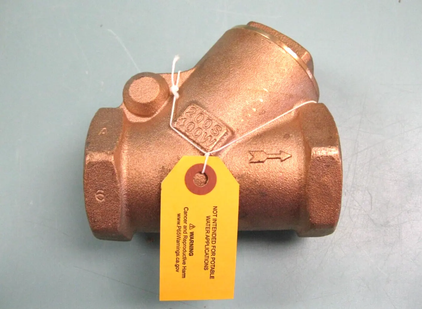 1 1/2" FNPT Milwaukee Valve Y-Pattern Bronze CL200 Swing Check Valve G13