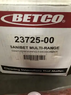 BETCO 23725-00 Sanibet Multi-Range Sanitizer / Disinfectant ; 2.5 Gal -NIB