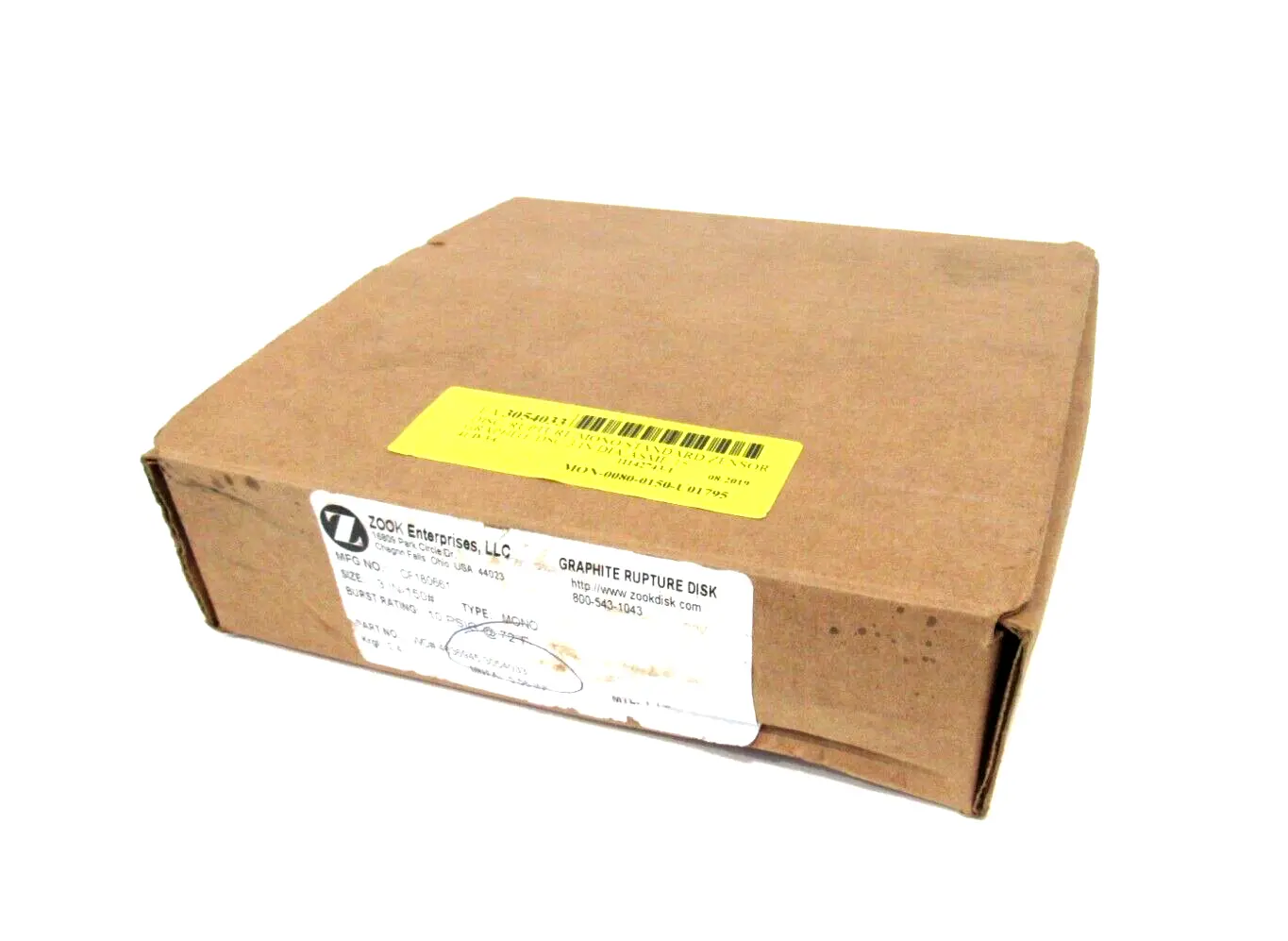 NEW ZOOK ENTERPRISES CF180661 GRAPHITE RUPTURE DISC 3" 4036945 3054033