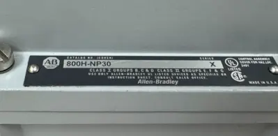 ALLEN BRADLEY 800H-R3HA7 PUSHBUTTON STATION SER. X PRE-OWNED UNUSED SURPLUS