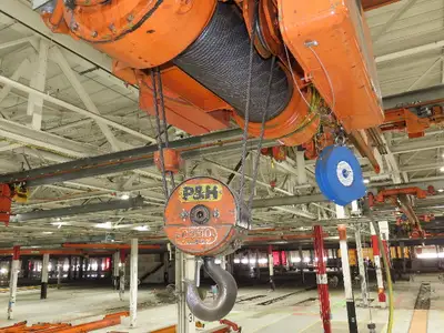 Cleveland Tramrail P&H 4 Ton Single Girder Underhung Bridge Crane 36' Span