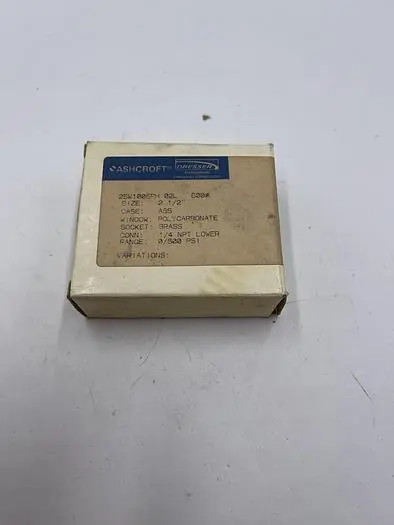 New | in-Stock ASHCROFT ASHCROFT 25W1005PH 02L Misc Electrical & Power Parts | ND Industrial Surplus #1214990
