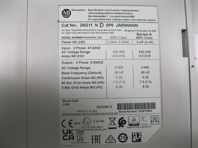 NEW Allen-Bradley 20G-11ND5P0JA0NNNNN
