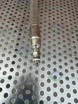 USED AIRGAS STAINLESS STEEL FLEXIBLE HOSE 75" W/ COMPRESSION FITTING, MALE THREADED