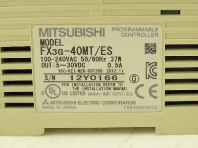 Mitsubishi Electric FX3G-40MT/ES Programmable Controller W Logic Controller