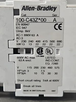 Allen Bradley 100-C43DJ10 Ser A Contactor loc4D14