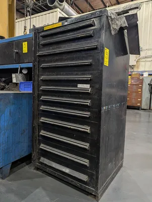 Assorted Mill & Lathe Tooling W/ 12-Drawer Modular Cabinet