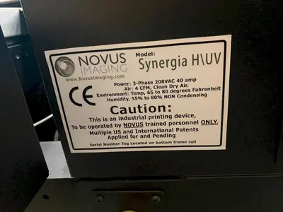 126" NOVUS IMAGING SYNERGIA H/UV WIDE FORMAT PRINTER. STOCK # 0951822
