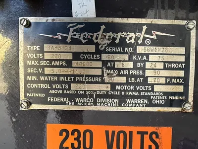 Used FEDERAL RA-3-24 Spot Welders California US | Heavy Wall Consulting #1324516