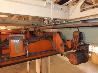 Cleveland Tramrail P&H 11 Ton Double Girder Underhung Bridge Crane 34' 10" Span